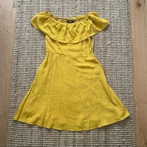 Yellow off the shoulder dress